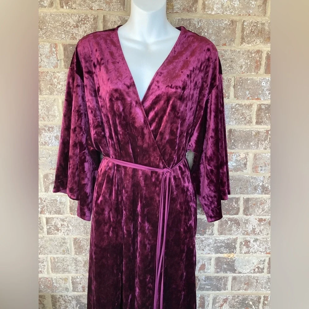 H by Halston Red Velvet duster or Dress Size L/XL